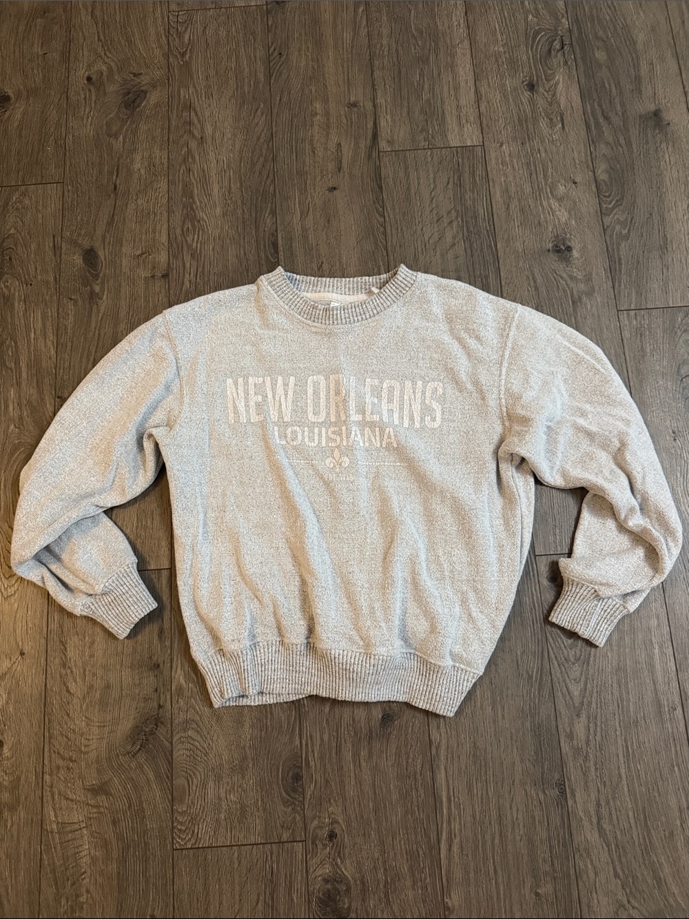 New Orleans Louisiana Crewneck Sweatshirt - Light Gray